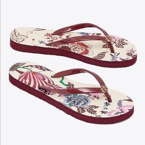 Tory Burch Printed Thin Flip Flop, New Claret (9)
